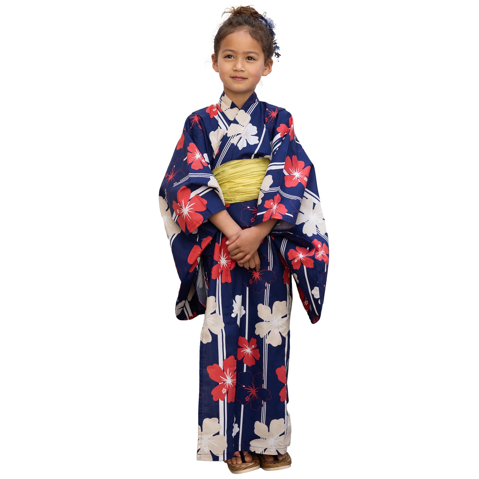 

Yukata Kids Yukata Heiko Obi Set 5217953 140cm [Alice Magic] Hibiscus/Navy (09)