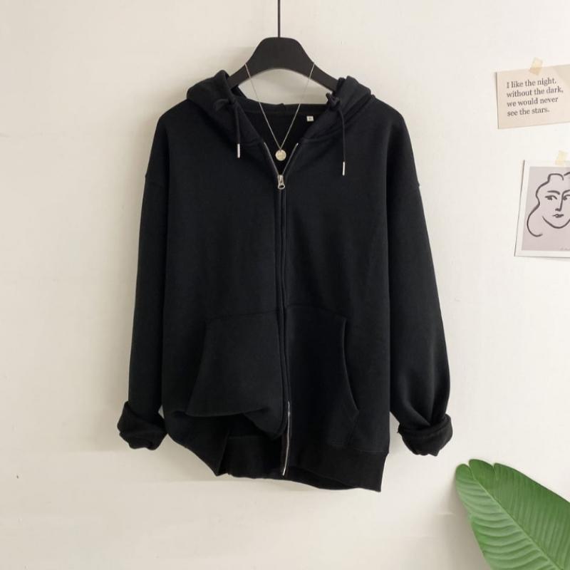 Honey J Unisex Loose Fit Hoodie Zip Up 4color Delbonin