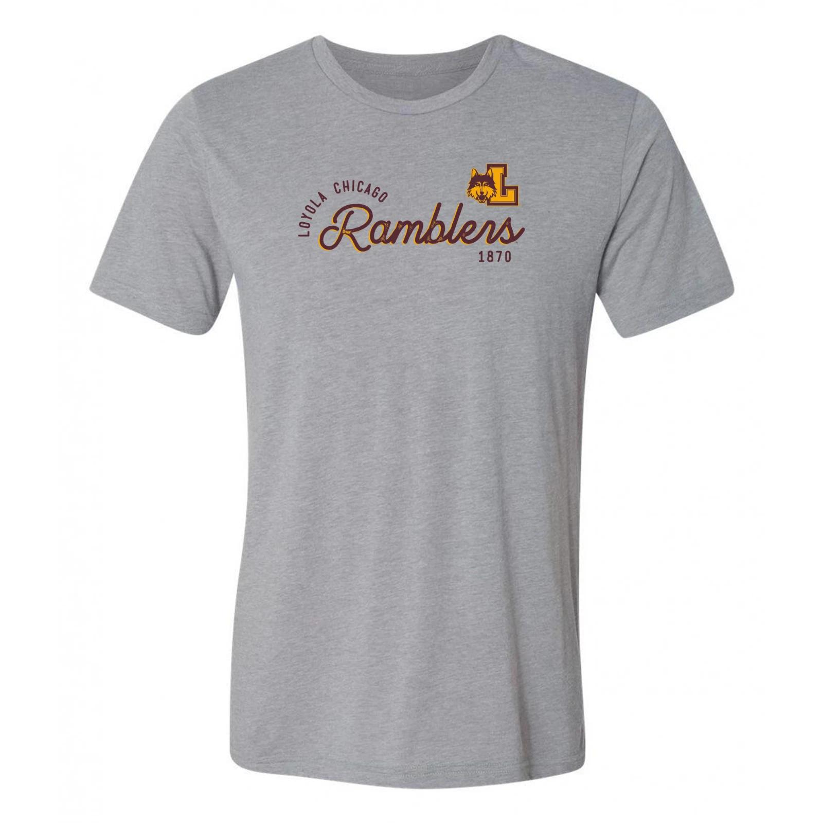 Loyola Chicago Ramblers Sunshine Script Canvas Triblend Shirt - Athletic Grey M