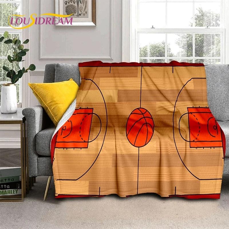 Nejnovější rám basketbalového hřiště Měkká flanelová deka na postele Ložnice Pohovka Piknik, Přehoz na přikrytí Venkovní volnočasový Spánek Dárek