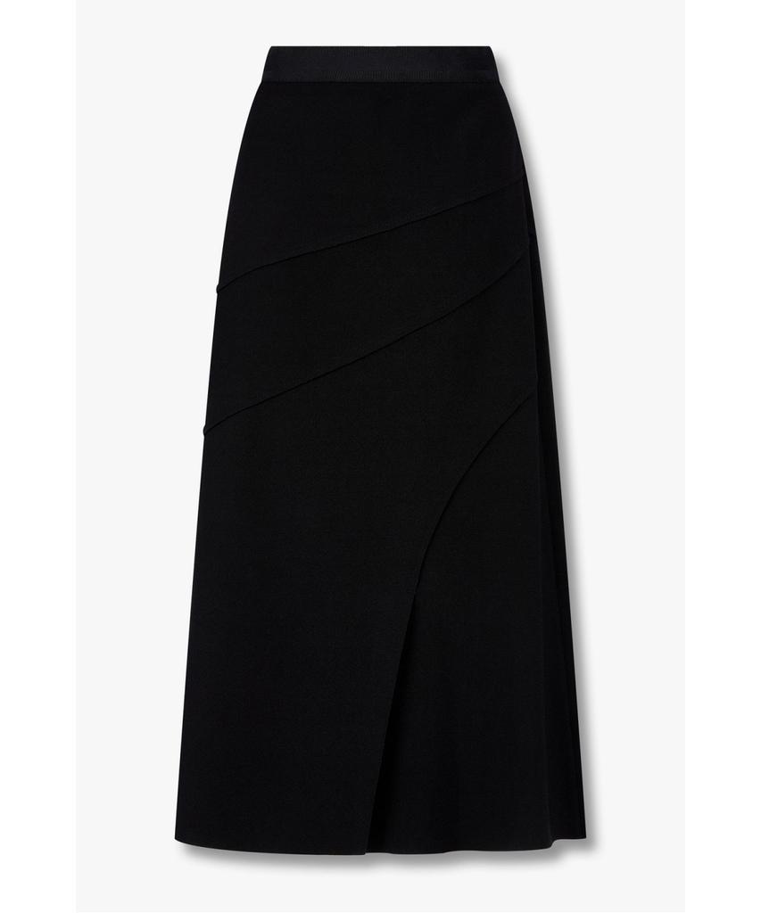 Bobeu Line Detail Flare Skirt_Black_7156335002