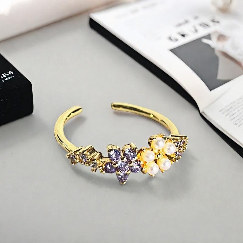 Niche Design Unique Flower Bow Student Party Opening Ring Fashion Light Luxury High Sense Ring Women
