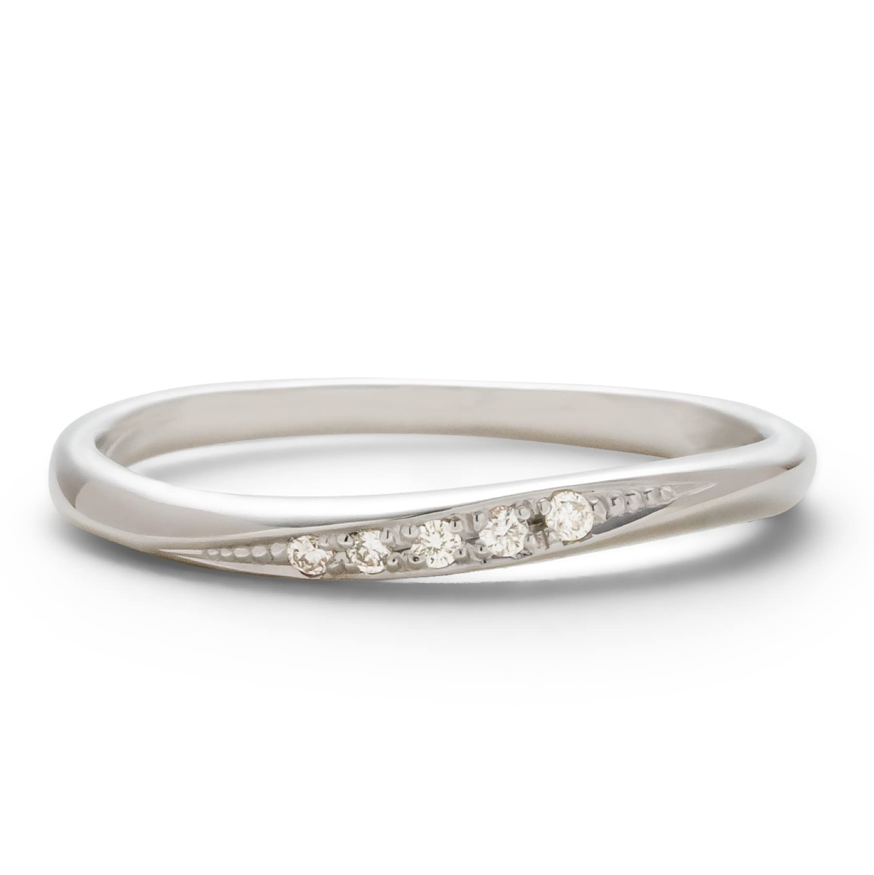 

LEGAN White Gold Diamond Ring K10WG Size 5 Wedding Ring Made in Japan Women s