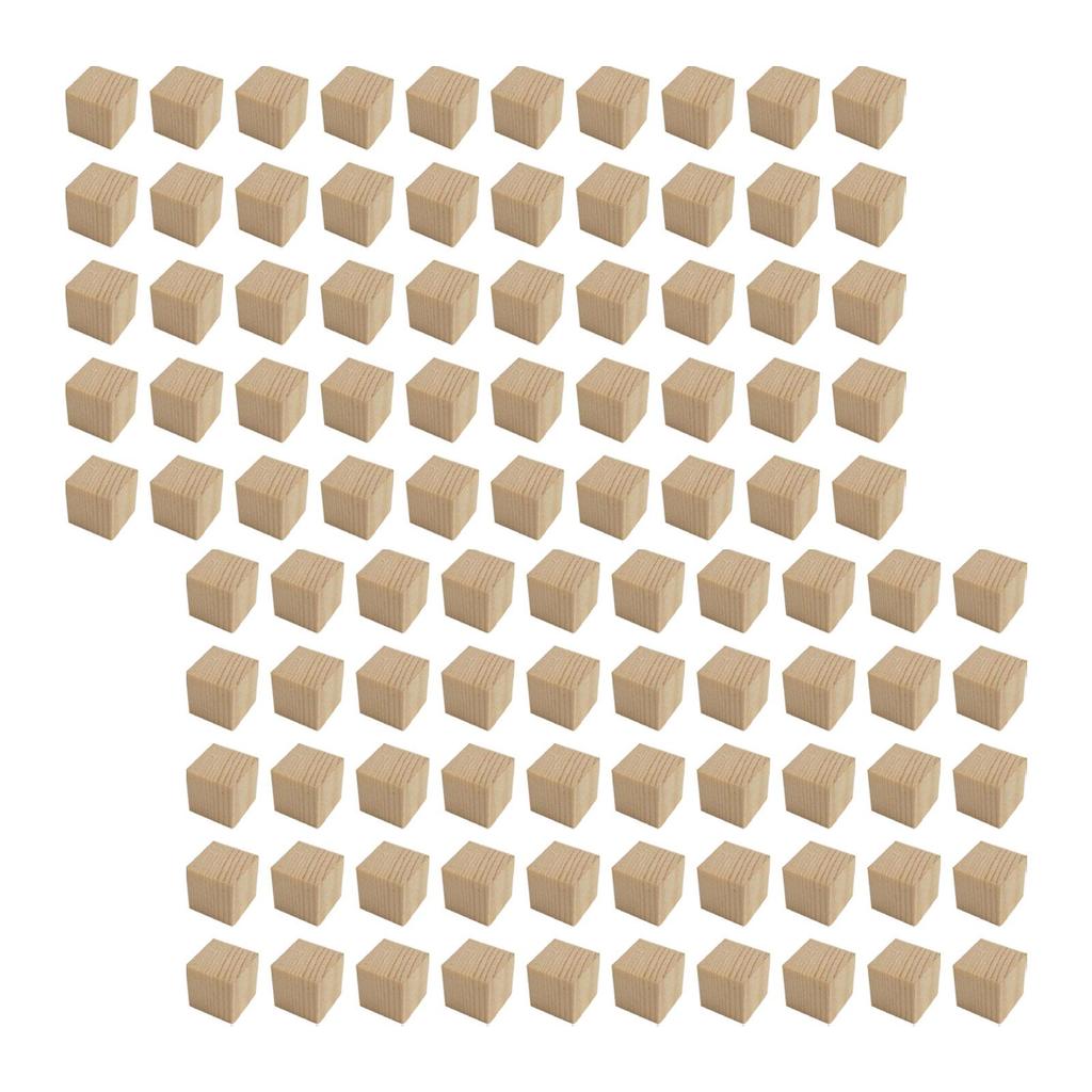 100 Pieces Wooden Blocks Square for Making Numbers Crafting Puzzles