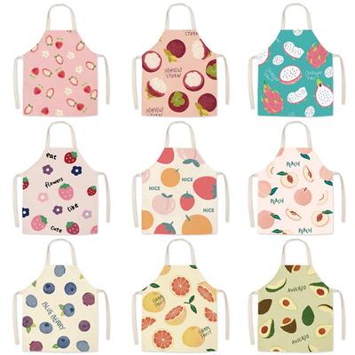 Children's and Adult Strawberry Print Waist Apron - Parent-Child Match, Sleeveless Coverall