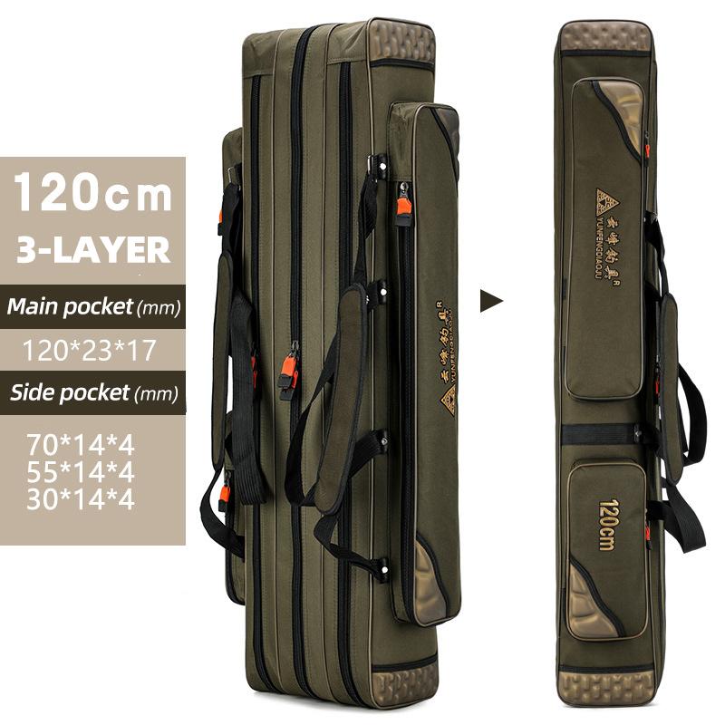 Fishing Rod Bag, Large-capacity Waterproof Fishing Bag, Thickened Sea Rod Bag, Big Belly Bag, Wheel Fishing Gear Bag, Fishing Storage Bag