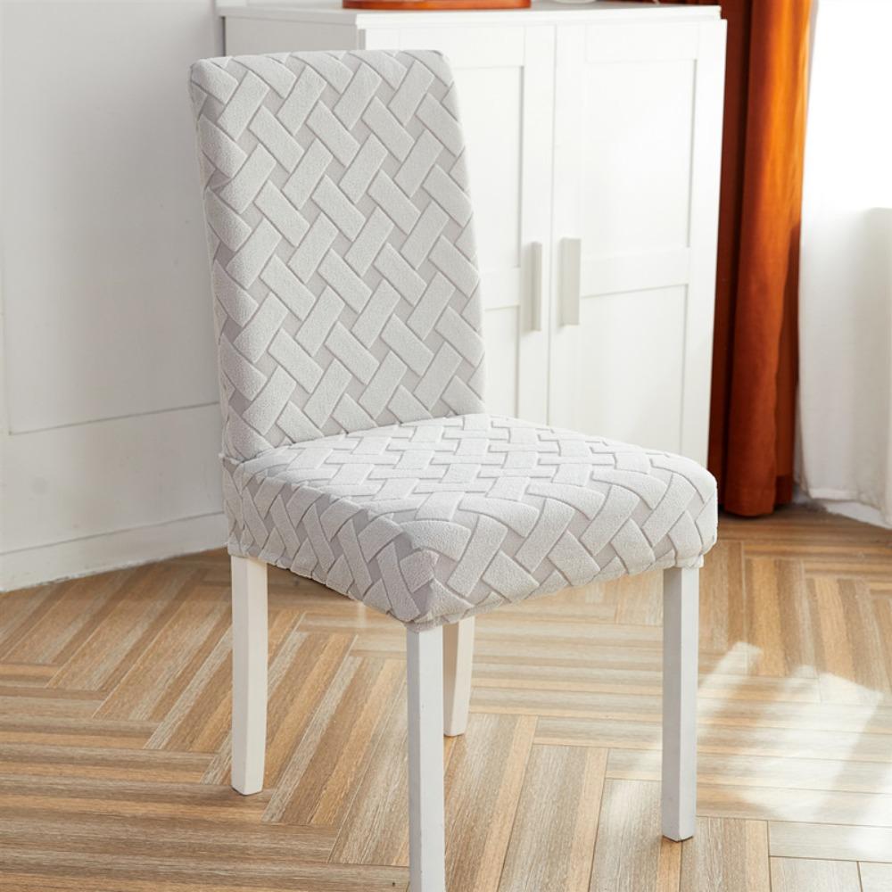 Stretch Chair Covers Jacquard Velvet Elastic Dining Seat Covers Multi Purpose Office Chair Slipcovers