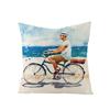Summer Beach Style Throw Pillowcase Blue Cushion Cover Coconut Watermelon Print Linen Pillow Covers Home Decor Pillowslip