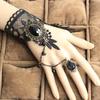 Lace Flower Faux Gem Necklace Bracelet Earrings Wide Gothic Punk Style