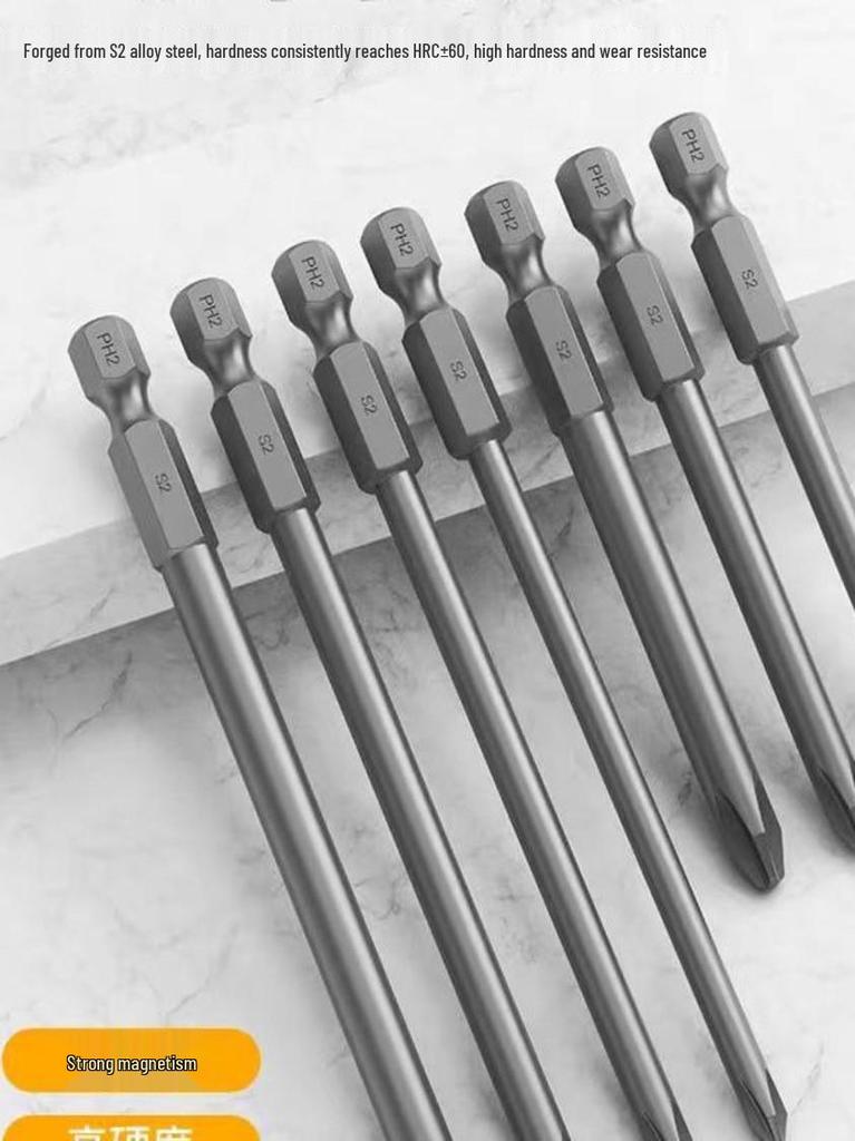 Phillips Head Magnetic Hex Shank Screwdriver Set with Super Hard Fine and Extended Head