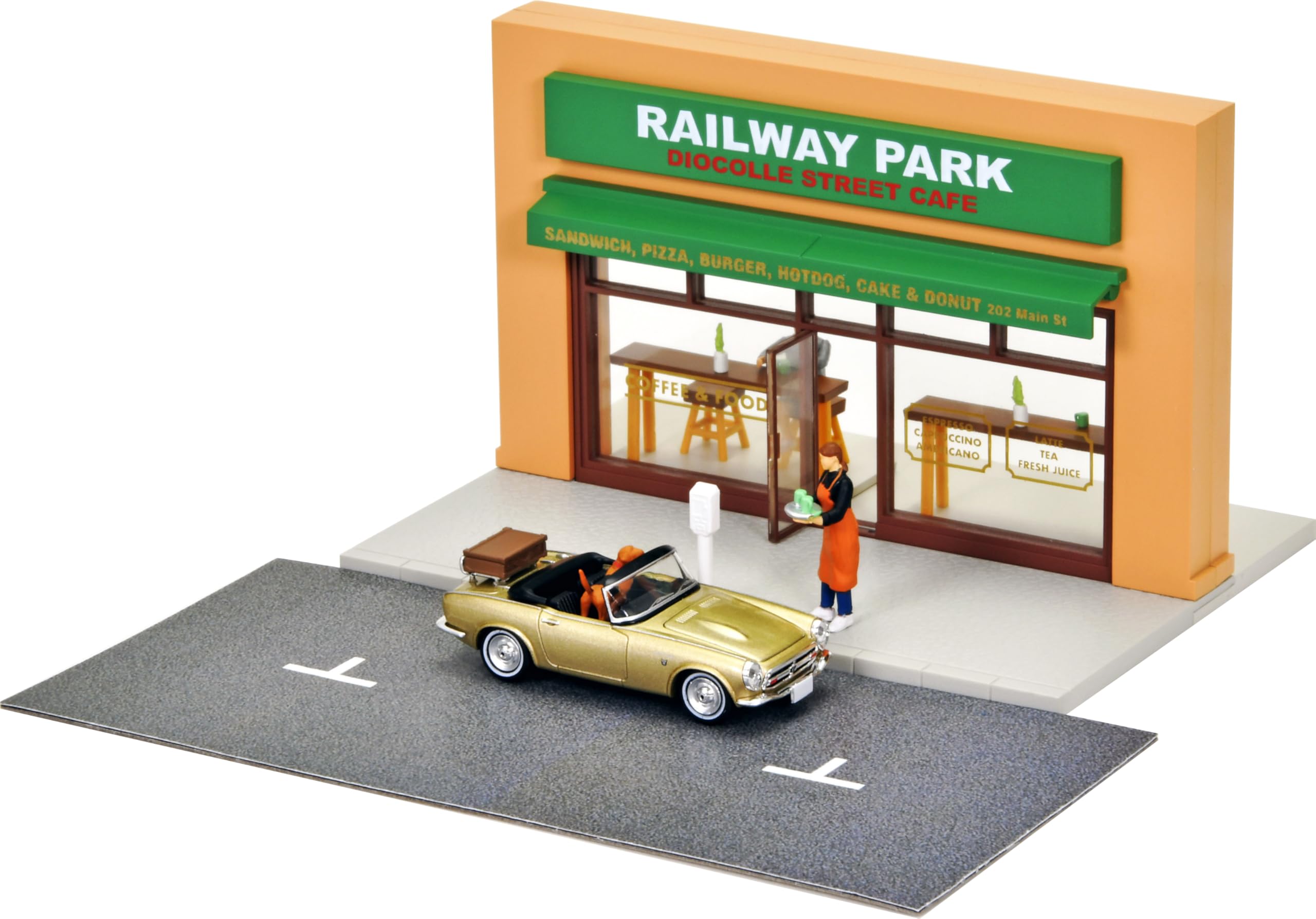 

Tomytec DioColle 64 27a Cafe Terrace 2 ABS Figure and Accessories Partially Miniature Car Set #CarSnap Resin/PVC (Painted, Assembled) + Die-Cast