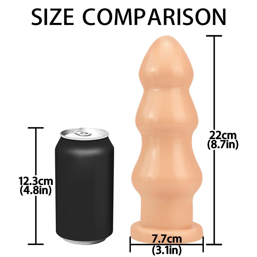 Crystal Clear Anal Beads for Men - Thick Stretching Anal Plug & Realistic Dildo - Discreet Adult Toy