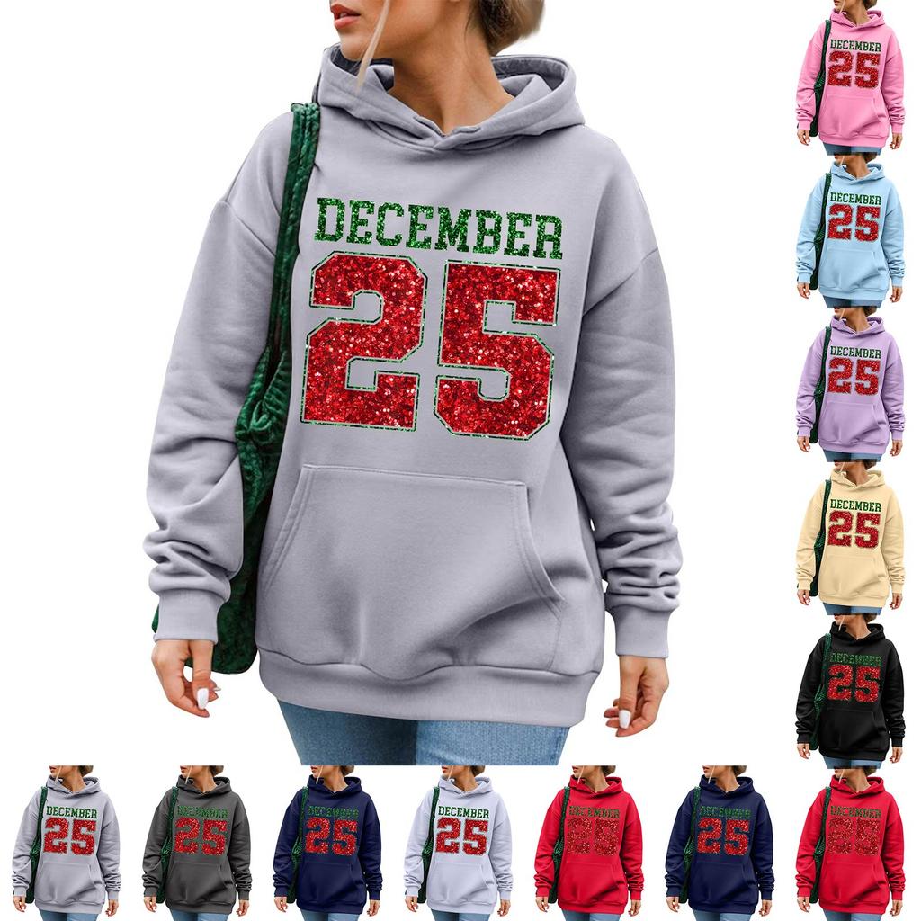 Damska Moda Casual Długi Rękaw Drukowany Okrągły Dekolt Bluza Pulowerowa