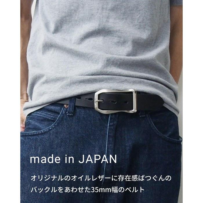 [KOGUMA BELT] Belt Genuine Leather Made In Japan Casual Leather Belt Buffalo Nume Pull-up KGMCB-0060 (Ink Black) Approx. 93cm-103cm