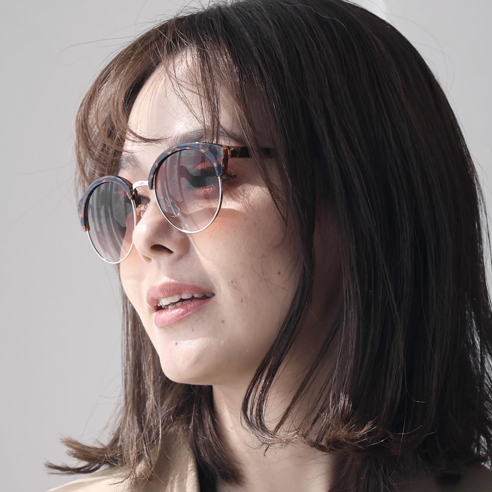 Bliss Leather Demi x Brown Half Thermont Full for Men and Thermont Black Plastic Full Cell Combination Retro Sunglasses, Style, Rim, Women,