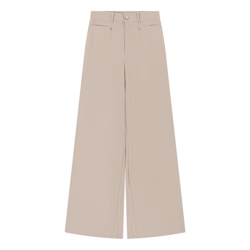 

Brown Retro Fancy Casual Pants Women s Autumn High Waist All-Matching Loose Temperament Slimming Straight Pants Wide Leg Pants Khaki M