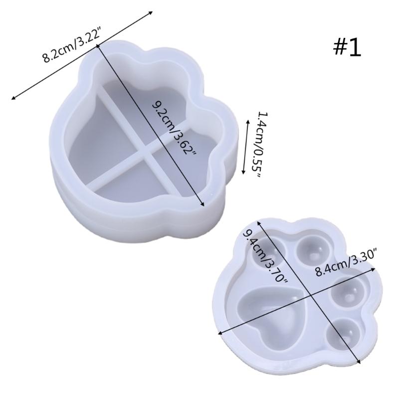 Flexible Sturdy Silicone Epoxy Resin Castes Mould Dog Paw Shaped Tray Dishes Mould for Craft and Home Decoration