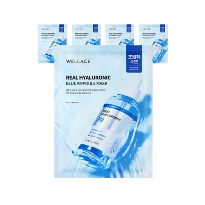 Wellage Real Hyaluronic Blue Ampoule Mask 5ea