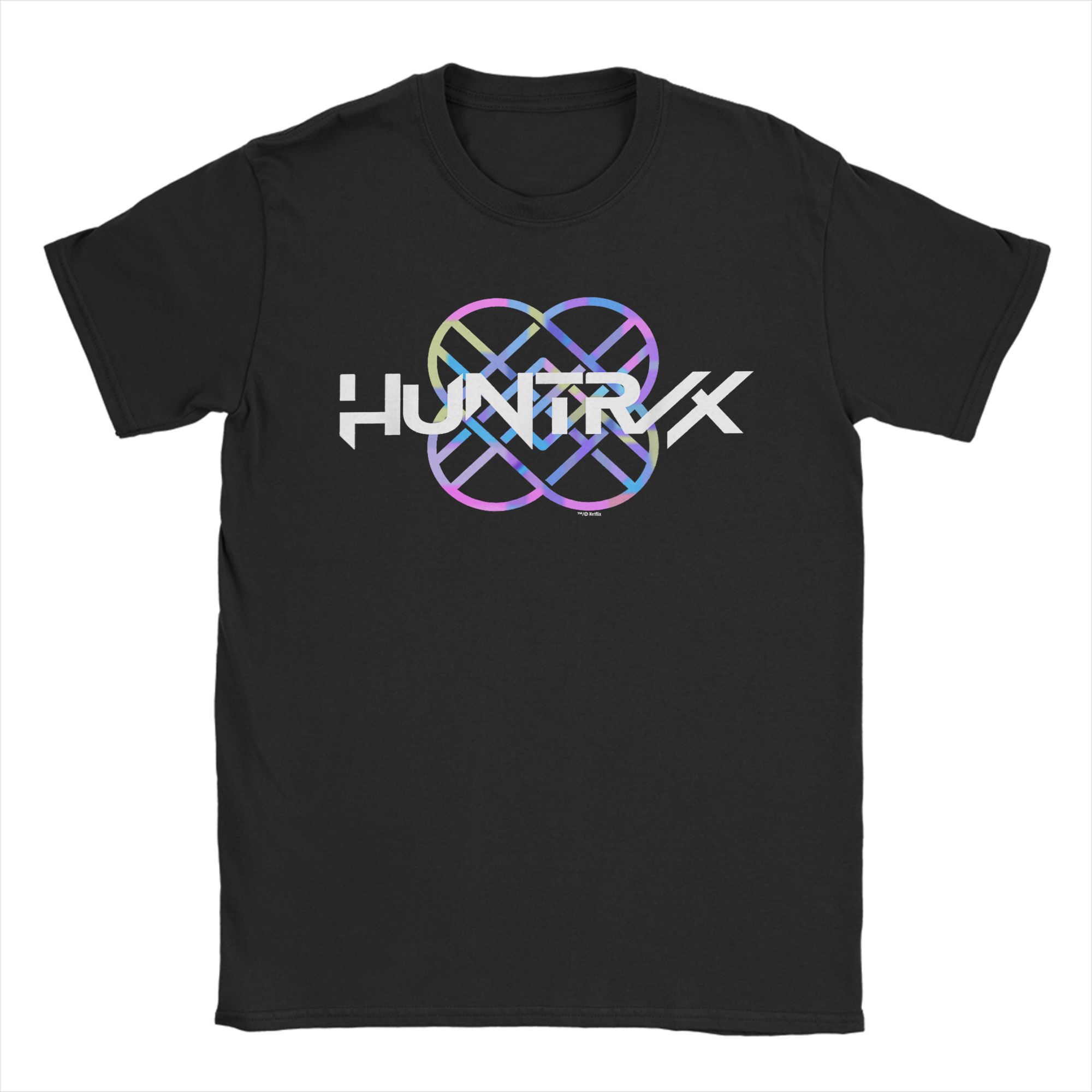 Футболки с логотипом группы Huntrix Унисекс Новинка Хлопковые футболки с круглым вырезом и коротким рукавом Вечеринки Топы S разноцветный