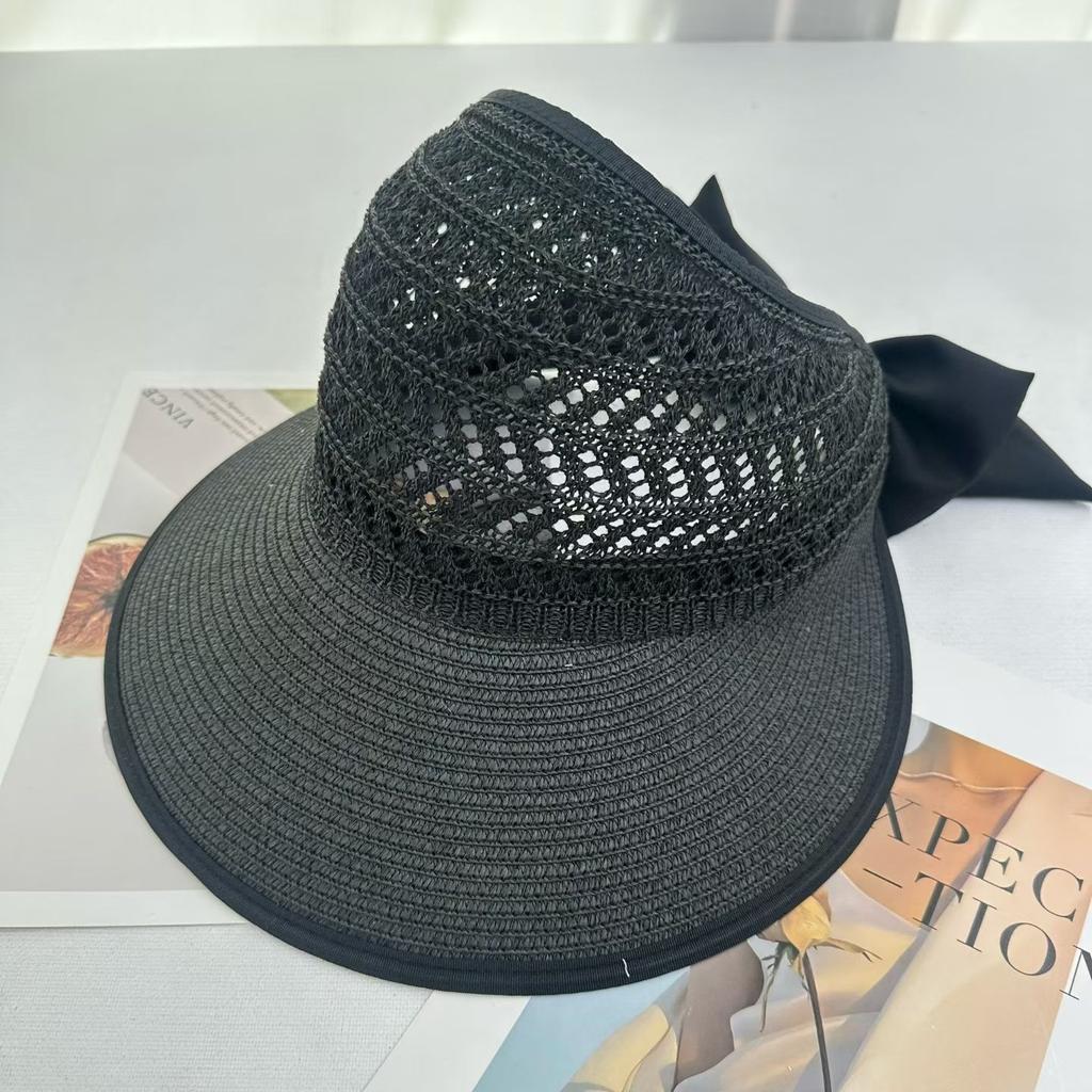 Hat Female Summer Sweet Cute Bow Beach Hat Big Brim Sun Protection Sun Hat Temperament Elegant Sun Hat