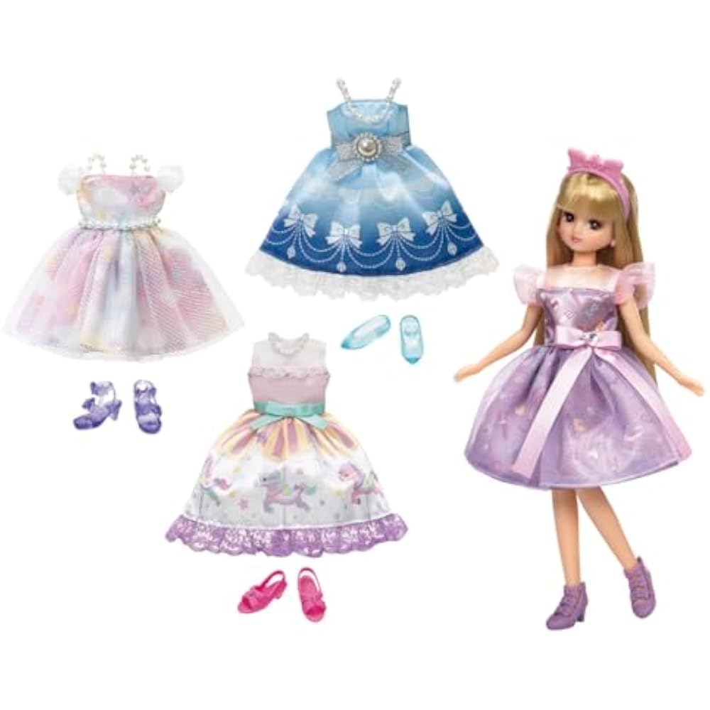 [Amazon.co.jp Exclusive] Takara Tomy (TAKARA TOMY) Licca-chan Doll Outing Dress Full Set, Dress U...