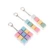 Macaron Color Keyboard Key Toy Diy Button Keycap Sensory Keychain Decompression Toys Mechanical 4Key Toy For Adult Gifts