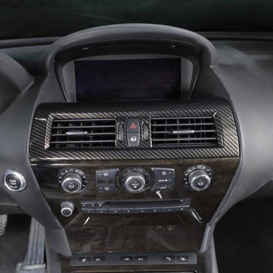 ABS Carbon Fiber Center Air Outlet Trim Cover For BMW 6 Series E63 E64 2004-2009