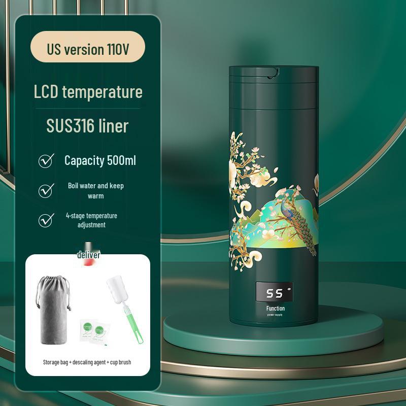 110V Portable Electric Kettle with Temperature Control - US Version, Office & Travel Friendly, Fahrenheit Display