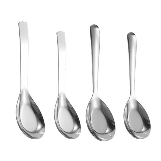Stainless Steel Soup Spoon with Deep Head Mirror Polished Dessert Eating Spoon Heavy-Duty Tableware for Home Restaurant
