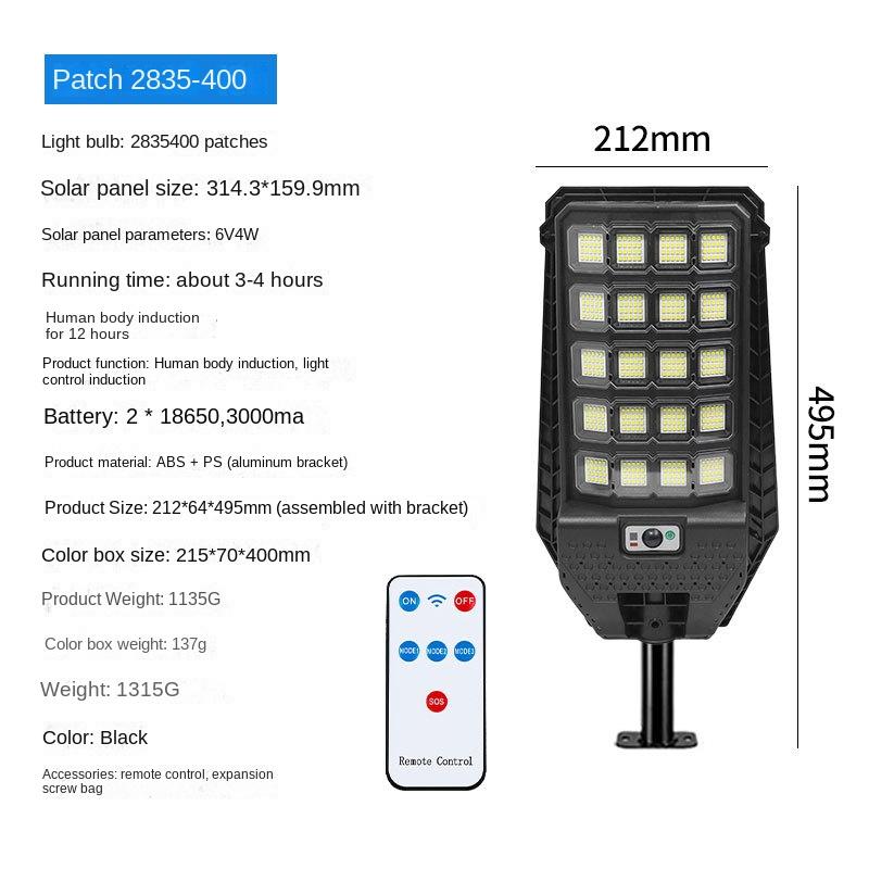 Outdoor garden light, LED rechargeable human body sensor light,wall lighting, super bright, integrated street light,solar energy