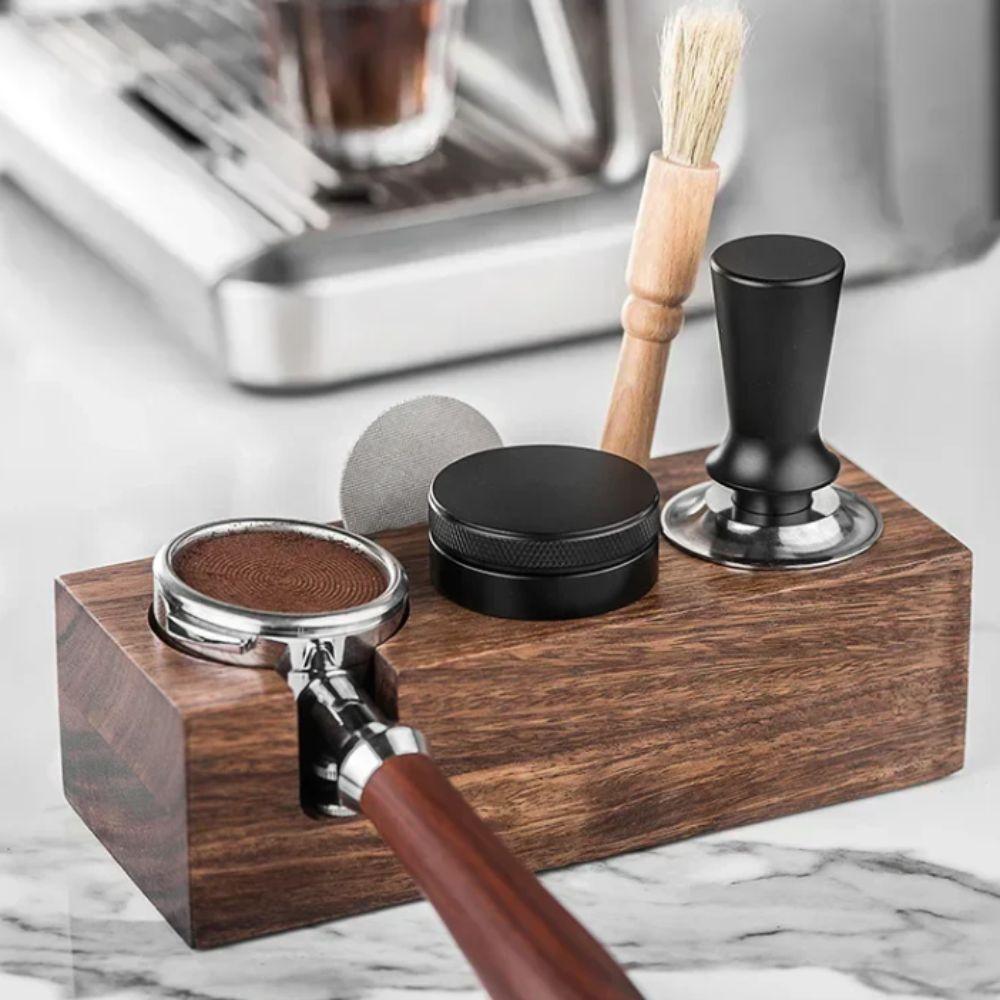 3 in 1 Wooden Coffee Tamper Station 51/53/58 MM Coffee Tamper Base Coffee Tamper Holder Water Bar