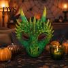 Adjustable Strap Party Costume Dragon Masque for Adults, Halloween Cosplay 3D Simulation Thorn Face Shield Full Festival, Carnival Masquerade
