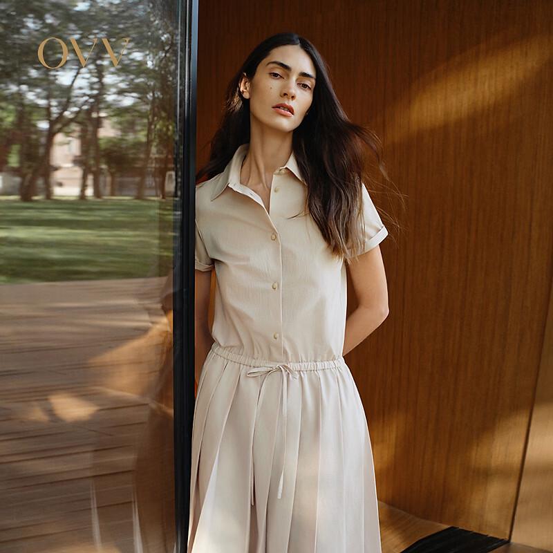 OVV SOLOTEX Women s Pleated Short-Sleeve Dress M