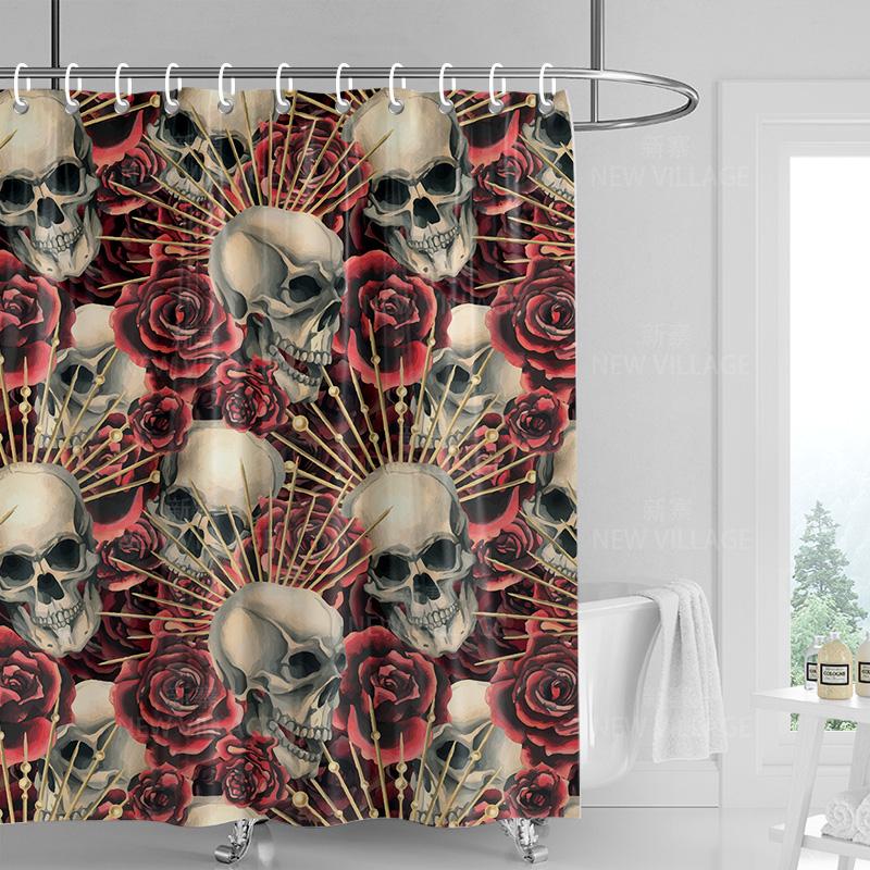 Home shower curtains bathroom Decora waterproof fabric non-slip bathmat water absorption curtain Modern nordic geometric boho