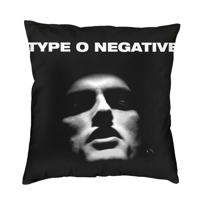 O Type Negative Square Pillow Case Home Decorative Heavy Metal Rock Band Logo Cushions Throw Pillow Sofa Doublesided Printing