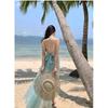 Mint Green V-neck Neck Suspender Dress Summer Dopamine Wear Seaside Vacation Fairy Dress