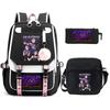 K-Pop Anime Cartoon Halloween Printed Fashion Student School Bag Children'S Shoulder Backpack Pencil Case Set