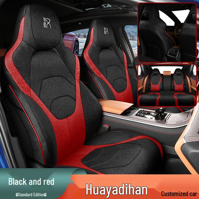 Breathable Linen Car Seat Cover for BYD Han: 5-Seater, All-Season, Full Surround Universal Cushion