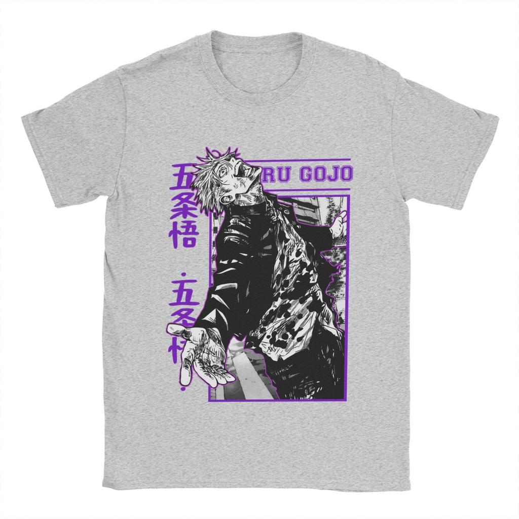 Gojo Satoru T Shirt Men Cotton Leisure T-Shirts Crew Neck Anime Tee Shirt Short Sleeve Clothes Big Size