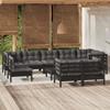 Day and Night - Day and Night Garden Furniture 10 Pieces with Black Cushions Solid Pine Wood