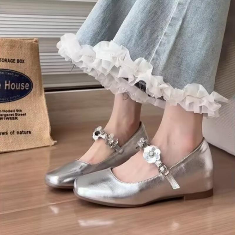 2025 Nowe Wiosenne Płytkie Buty Damskie na Płaskim Obcasie z Klamrą Modne Pojedyncze Eleganckie Buty Damskie Sukienka Outdoor Modne Pojedyncze Buty