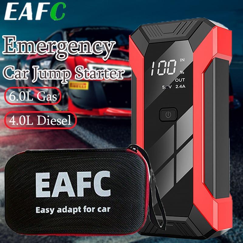 

EAFC Protable Car Jump Starter Emergency Power Bank, 12V Portable Car Booster For 6.0L Gas & 4L Diesel Cars, Jump Box With Emergency LED Light