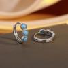Bohemian Resort Style Blue Round Earrings Feminine Temperament Light Luxury Simple And High-End Retro Blue Turquoise Earrings