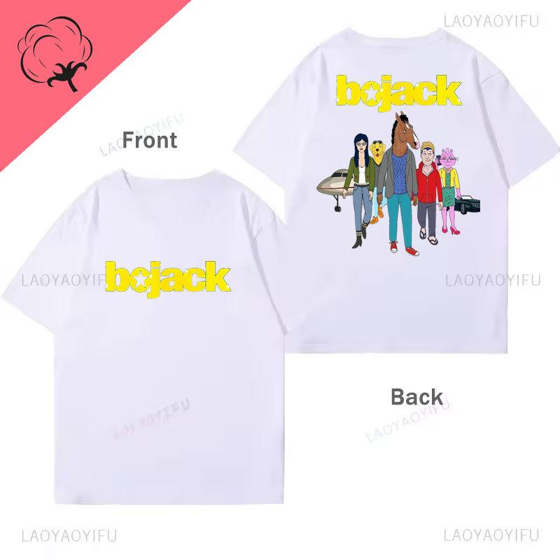 T-Shirts Bojack HorseUnisex T-Shirt Lässig Lustig Niedlich 100% Baumwolle Kurzarm Y2k Kleidung Unisex Unisex Bedrucktes T-Shirt Grafik-T-Shirts