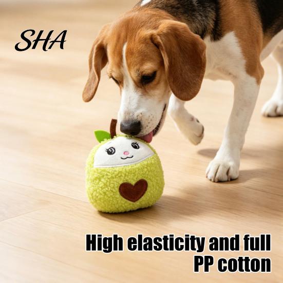 Dog Boredom Relief Toy Plush Toy, Squeaky Sound Stuffed Puppy Cartoon Fruit Shape, Cute Kitten Durable Chew-Resistant Soft Pet for Dogs Stress