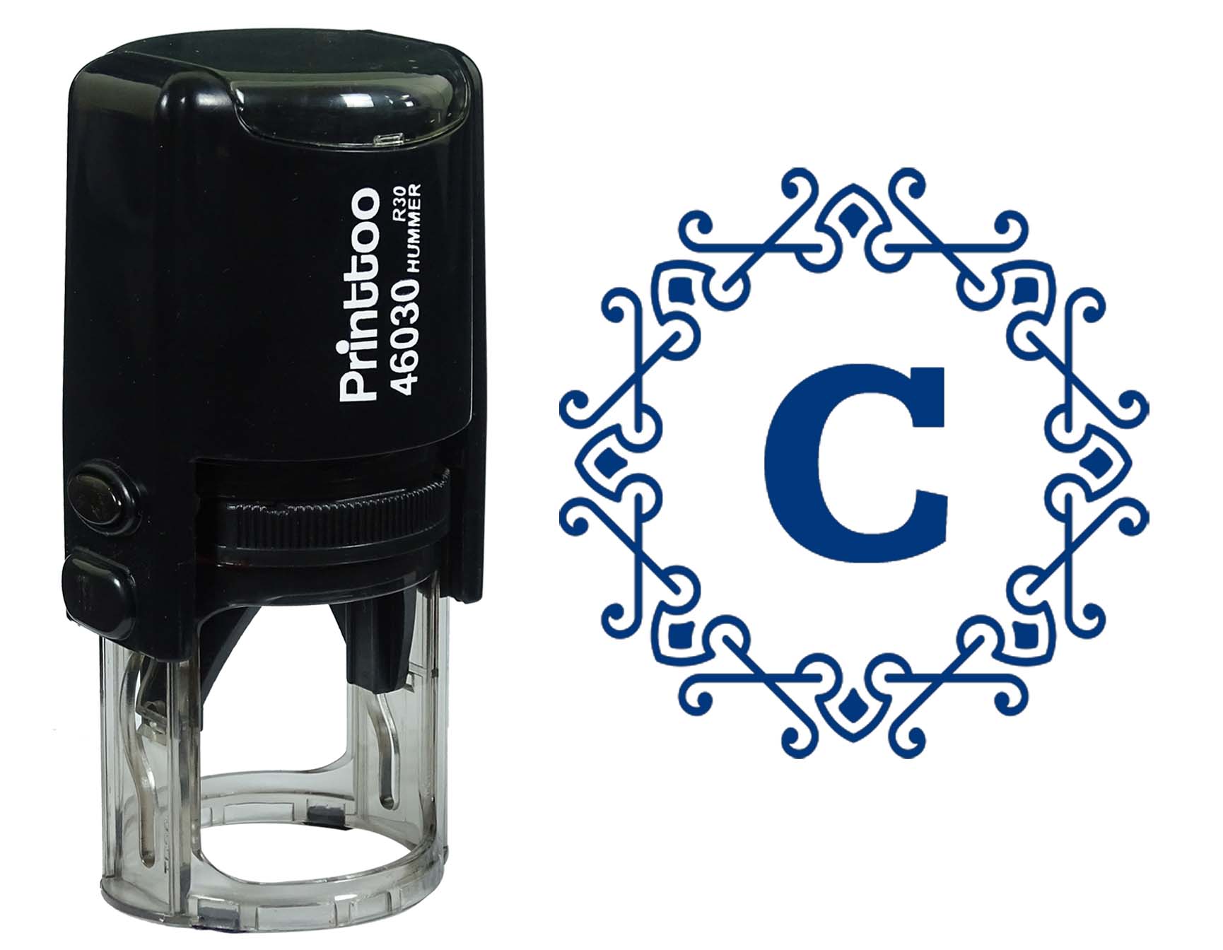 

Printtoo Alphabet C Monogram Octagon Celtic Swirl Frame Self Inking Rubber Stamp Office 30 mm Diameter (Approx) красный