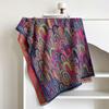 Luxury Winter Cashmere Colorful Kitten Design Scarf Women Warm Pashmina Blanket Poncho Scarves Female Oil painting Shawl Bufanda