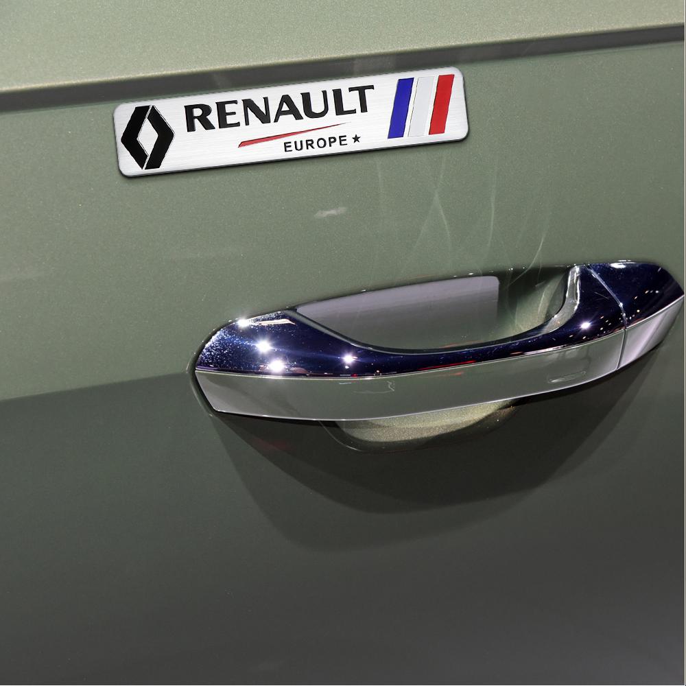1/2Pcs Car Body Rear Trunk Aluminum Badge Stickers For Renault Kwid Clio Megane DACIA Fluence Loguna Duster Logan Twingo Scenic EE8