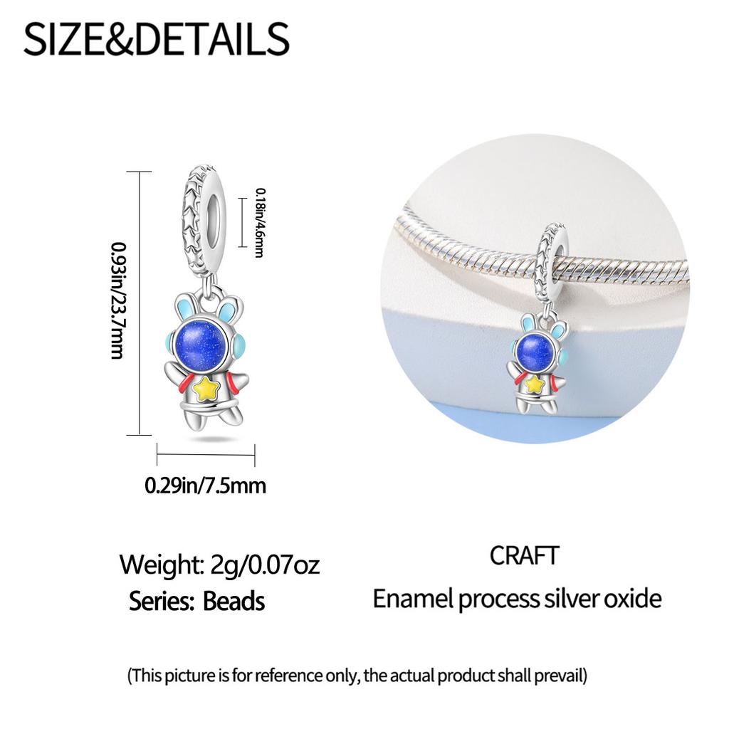 Charms Platarabbit Astronaut Beads Fit Originalbracelets Charms For Women Jewelry Diy Making Gifts