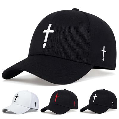 Fashion Waterdrop Cross Embroidered Cotton Baseball Cap Outdoor Sports Casual Hat Spring and Autumn Travel Hats Hip Hop Caps Accessories